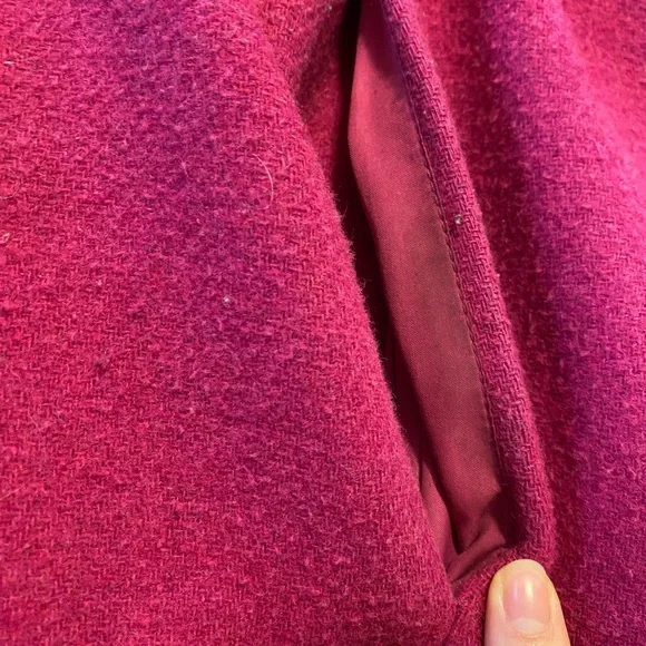 J Crew Village Coat 4 Zip Up Pink Wool Blend Jacket Mock Neck Collar Classic - Picture 16 of 16